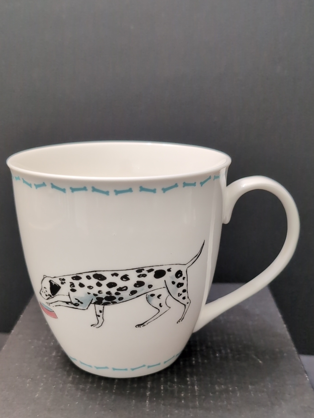 2018 Millie Green Dalmatians Large White Ceramic Coffee Mug.